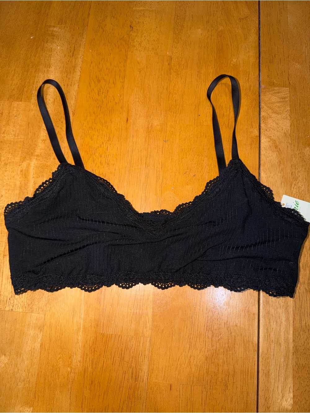 Black Lace-Trim Bralette - aerie